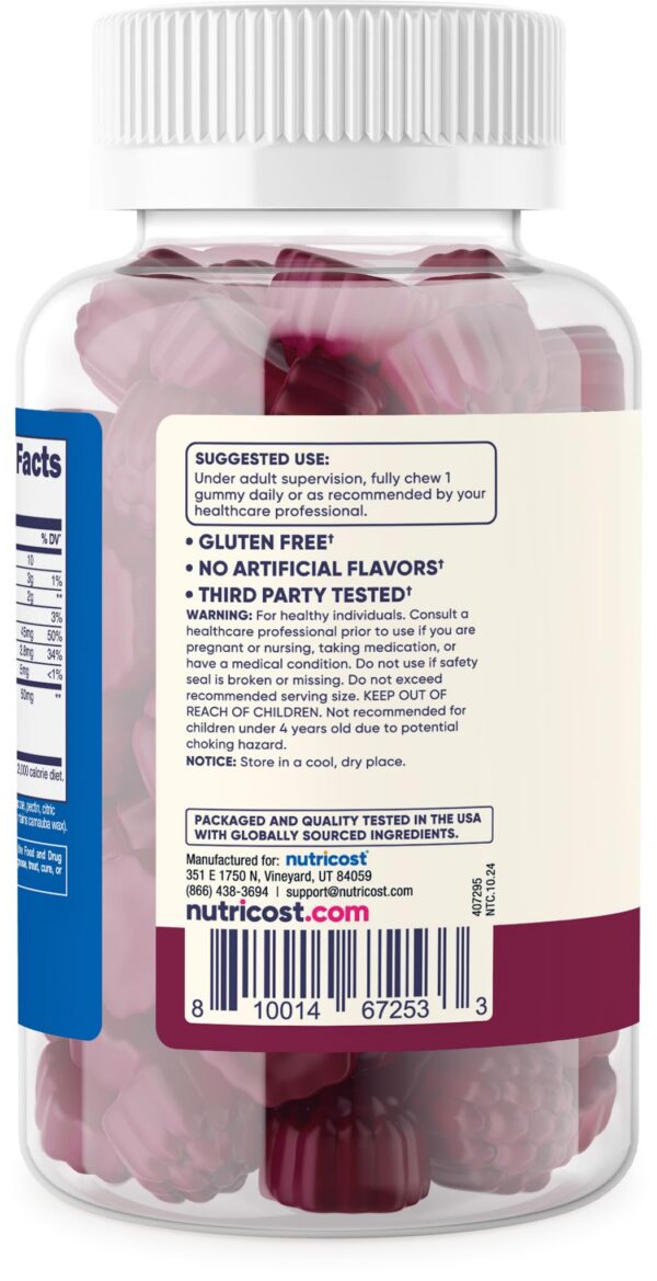 Version 1.0.0 Gummies Nutricost para niños con saúco zinc vitamina C