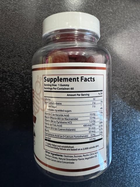 Gummies O NUTRITIONS con B12 y folato para sistema inmunológico saludable