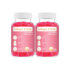 Gummies Safer Products colágeno y biotina sabor fresa 120 unidades