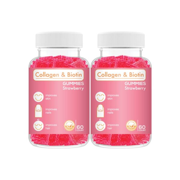 Gummies Safer Products colágeno y biotina sabor fresa 120 unidades