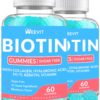 Gummies sin azúcar biotina 10000mcg con colágeno y ácido hialurónico