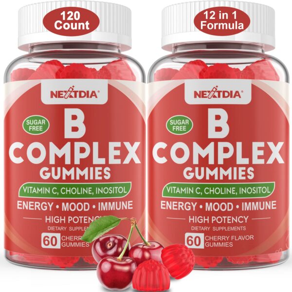 Gummies veganas complejo vitamina b nextdia sabor cereza
