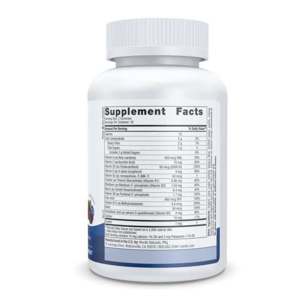 Gummies vitamínicas Nordic Naturals para huesos y energía