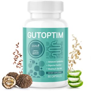 Version 1.0.0 Envase de cápsulas GutOptim probióticos y prebióticos salud intestinal