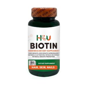 H4U biotina cápsulas fuerza extra para cabello piel uñas 60 unidades