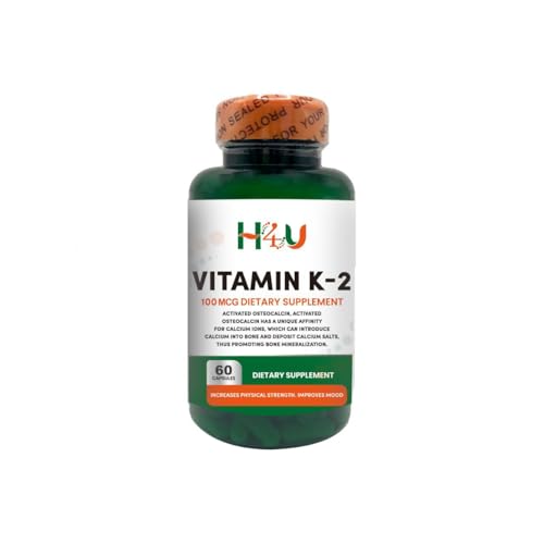 H4U vitamina k-2 mk7 100 mcg cápsulas veganas 60 unidades