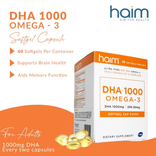Etiqueta de HAIM DHA 1000 Omega-3
