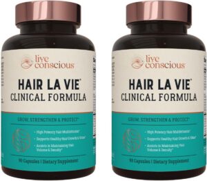 Frasco Hair La Vie cápsulas biotina y saw palmetto