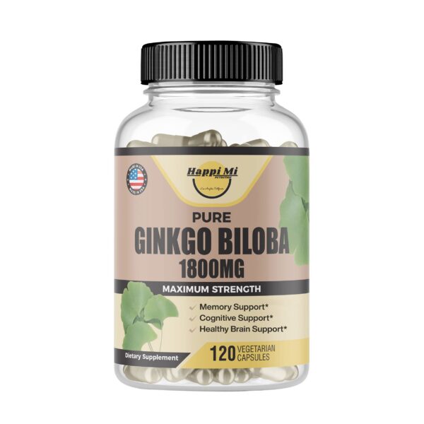 Happi Mi Ginkgo Biloba orgánico 1800mg cápsulas para memoria