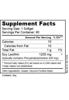 Hardy Nutritionals Fosfatidilcolina etiqueta lateral