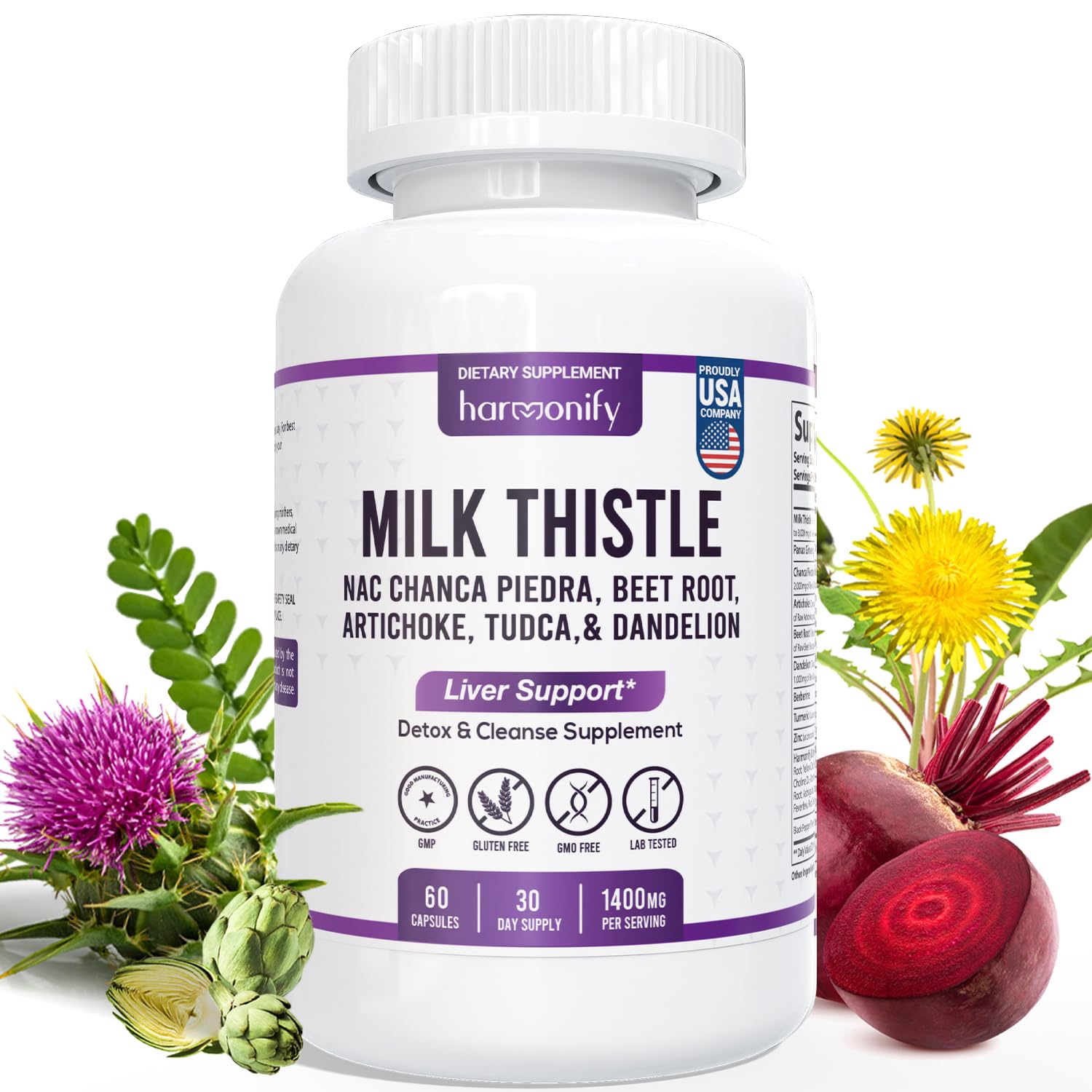 HARMONIFY Milk Thistle Berberine Turmeric Liver Detox