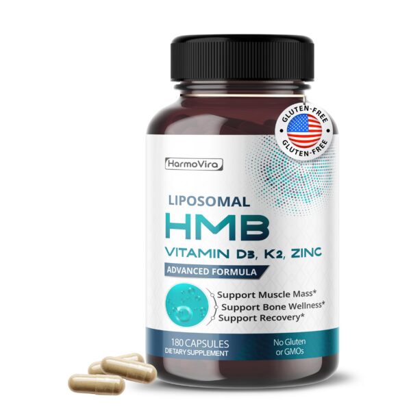 Frasco HarmoVira Liposomal HMB 180 cápsulas