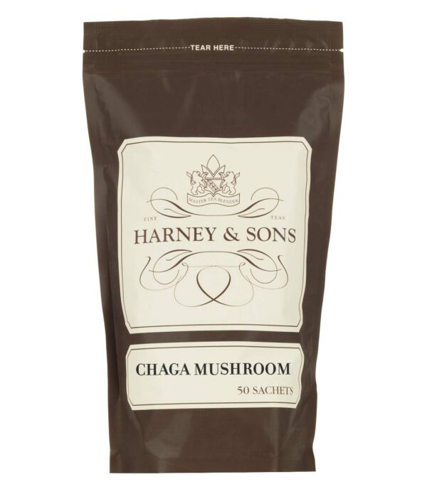 Bolsa de té de hongos Chaga Harney & Sons con 50 sobres