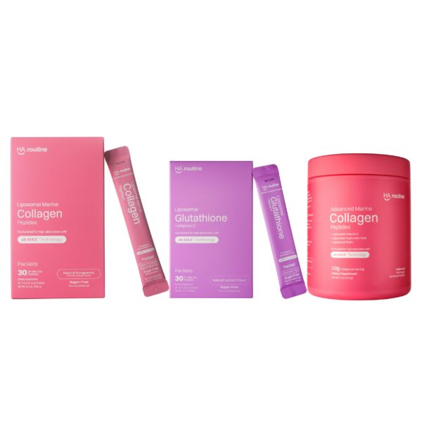 Haroutine Colágeno Marino liposomal y Glutatión liposomal frontal