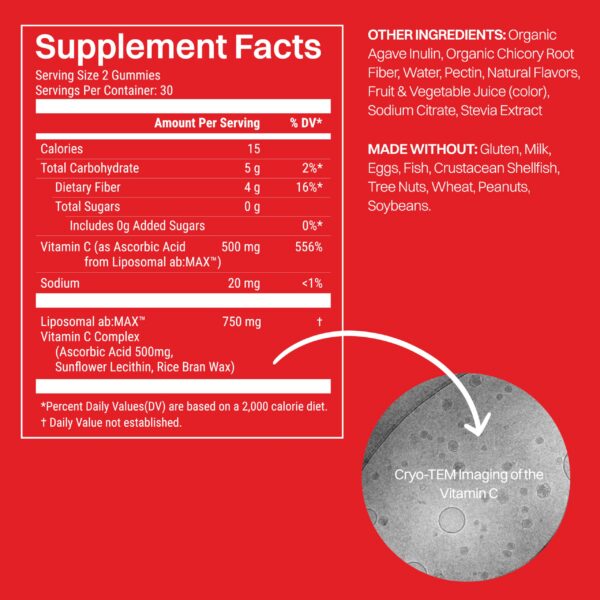Haroutine Gomitas liposomadas Vitamina C y Colágeno marino - etiqueta