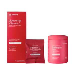 Frontal de la botella Haroutine Liposomal Vitamin C y Colágeno Marino Avanzado