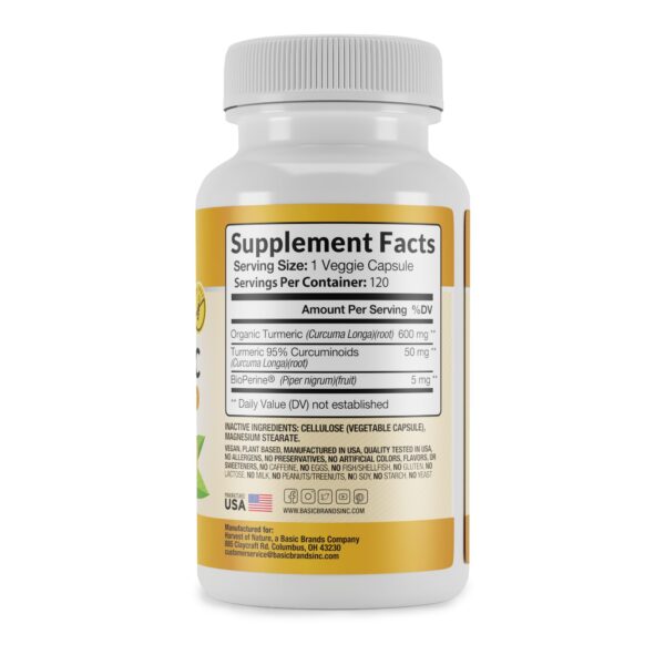 Suplemento de cúrcuma con BioPerine para salud antioxidante