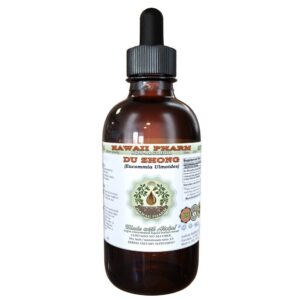 Version 1.0.0 Extracto líquido Du Zhong sin alcohol Hawaii Pharm botella 2 oz