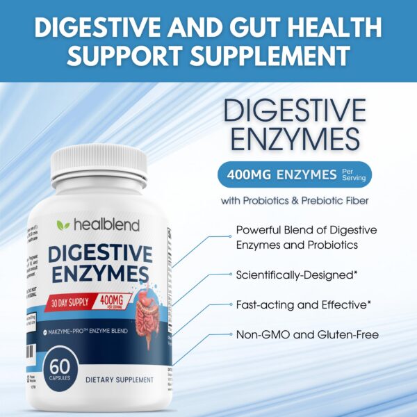 Etiqueta del producto healblend Digestive Health Enzyme Blend