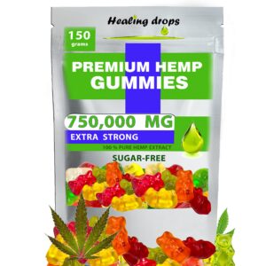 Version 1.0.0 Frasco de HEALING DROPS Hemp Gummies sin azúcar