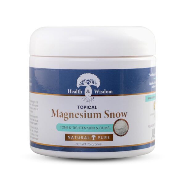 Health and Wisdom Magnesium Snow polvo de magnesio en frasco