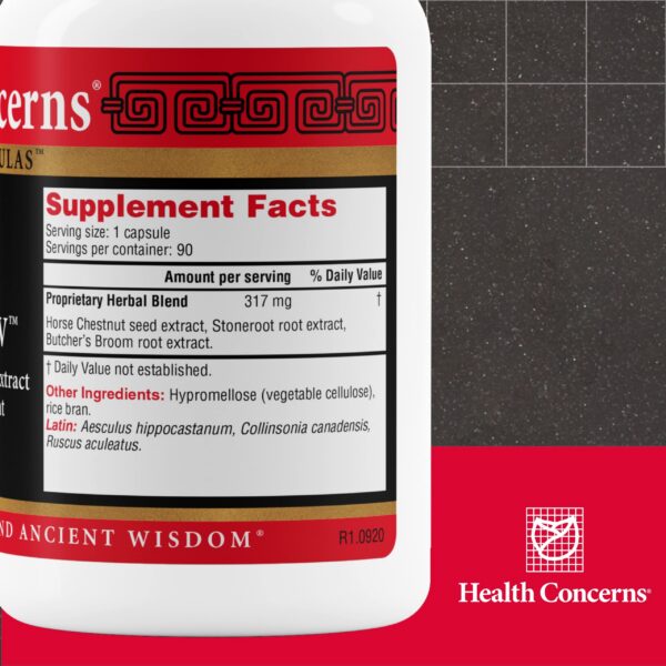 Caja de cápsulas Health Concerns Formula V para soporte de vasos sanguíneos