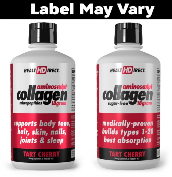 Frasco de colágeno líquido con sabor cereza