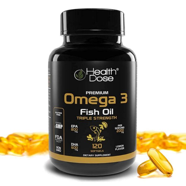 Etiqueta Health Dose Omega-3 y Elderberry Plus