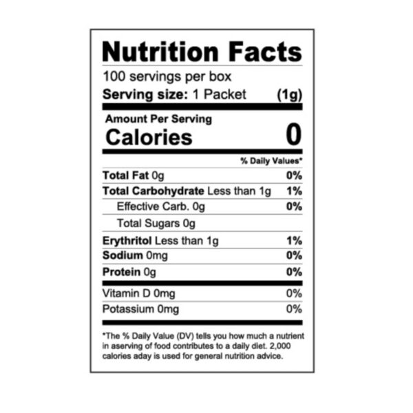 Ingredientes de Health Garden Stevia con eritritol