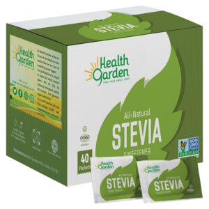 Sobres de Health Garden Stevia frente al empaque