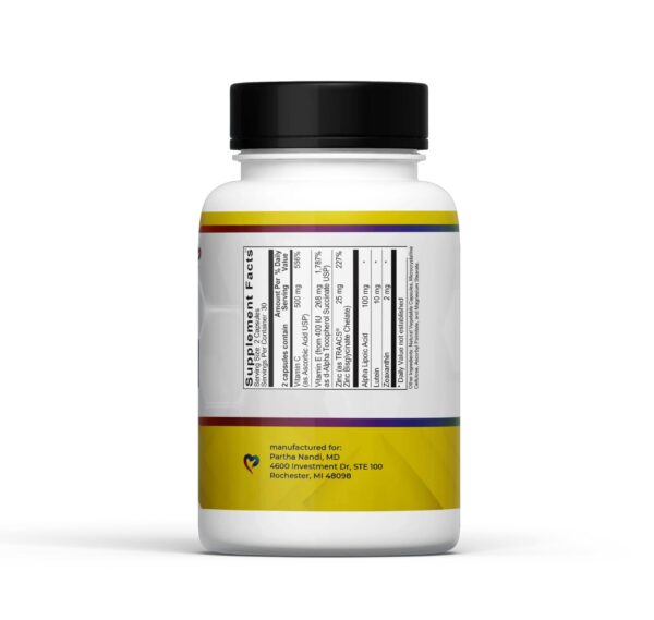 Etiqueta del producto Eye Max Eye Care con luteína