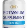 Frasco frontal de HEALTH LFE Potassium 1020 mg