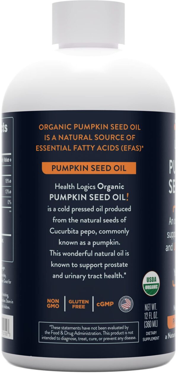 Health Logics Pumpkin Seed Oil etiqueta frontal