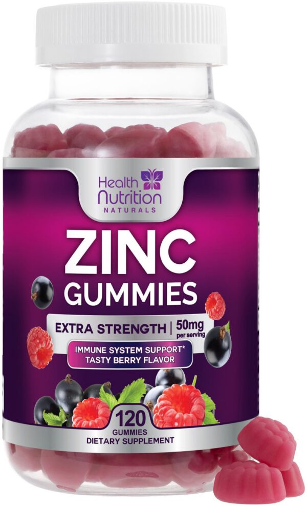Frasco gomitas de zinc 50 mg Health Nutrition Naturals