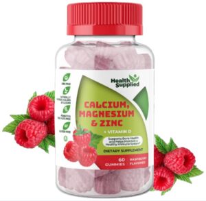 Frente del envase Health Supplied Calcium Magnesium Zinc Gummies