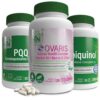 Frasco del kit Health Thru Nutrition con Ovaris y PQQ