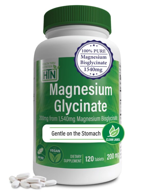 Health Thru Nutrition Magnesio glicinato etiqueta frontal