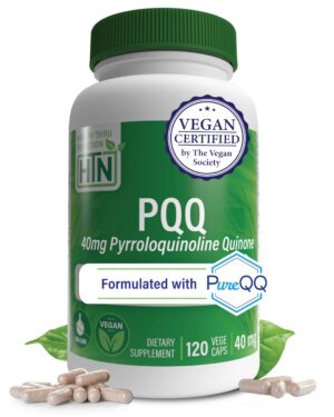 Frasco del suplemento Health Thru Nutrition PQQ 40 mg 120 cápsulas
