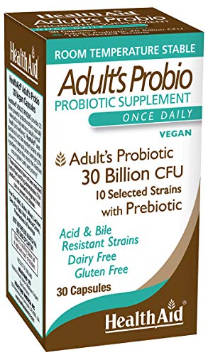 HealthAid AdultsProbio 30 mil millones probiótico suplemento vegano