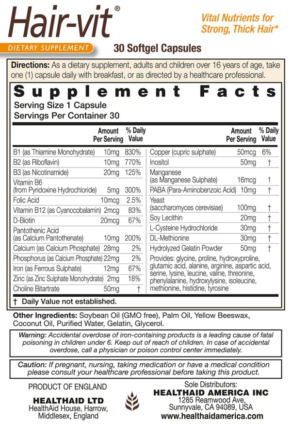 HealthAid Hair-VIT cápsulas