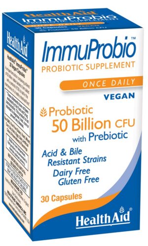 Version 1.0.0 HealthAid ImmuProbio bote suplemento probiótico 50 mil millones UFC