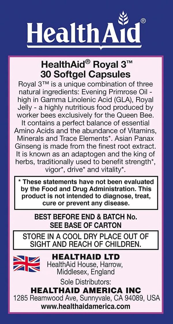 Version 1.0.0 HealthAid Royal 3 cápsulas blandas diarias