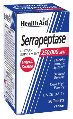HealthAid Serrapeptase tableta vegana recubierta enterica