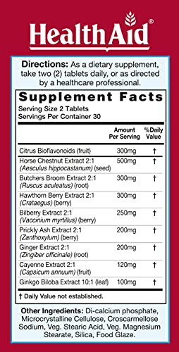 HealthAid V-Vein cápsulas para circulación saludable