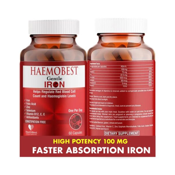 Version 1.0.0 HealthBest frasco de hierro suave con etiqueta frontal