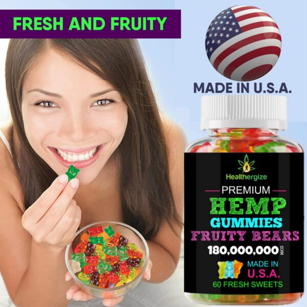 Frasco sellado Healthergize Hemp Gummies