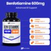 Healthfare Benfotiamine 600 mg etiqueta y frasco