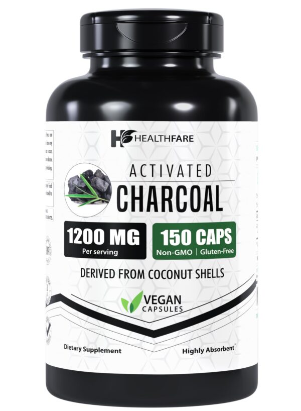 Healthfare Carbón Activado frasco cápsulas 1200mg