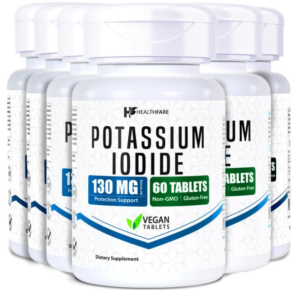 Version 1.0.0 Frente del frasco HealthFare tabletas yoduro de potasio
