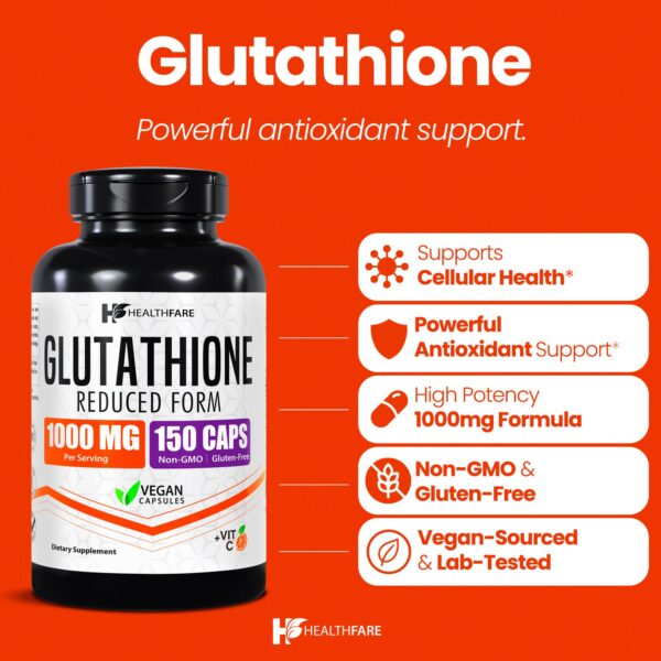 Etiqueta Healthfare Glutathione 1000 mg